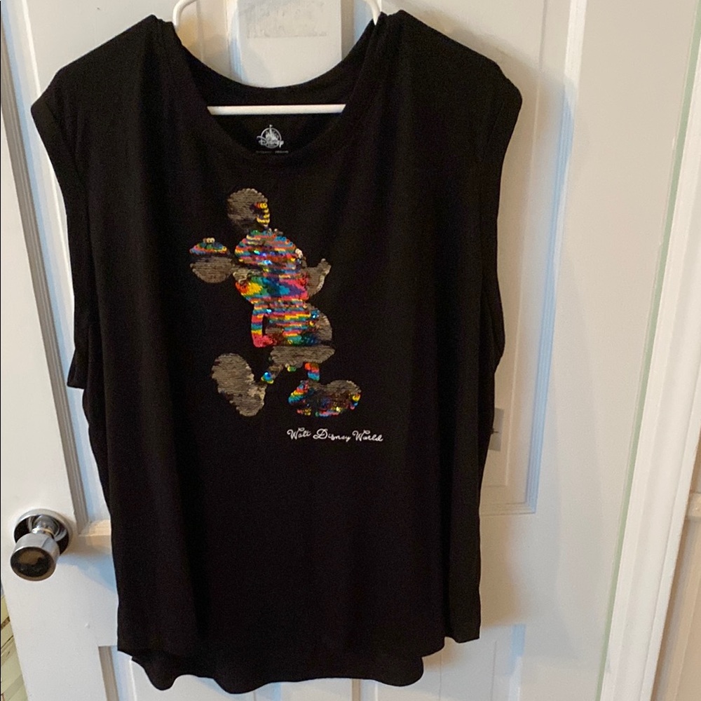 Black Disney World Graphic Tank Top